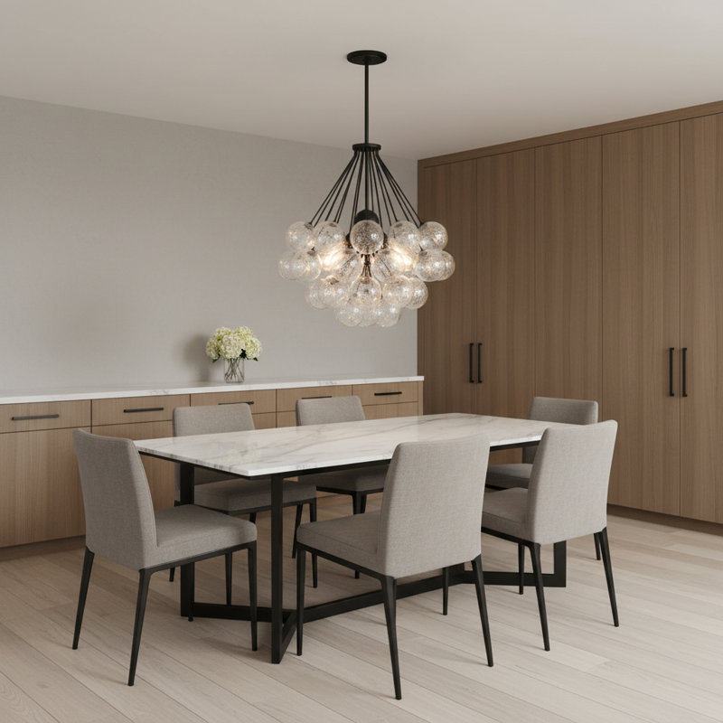 Logan 3-Light Chandelier, Noir mat