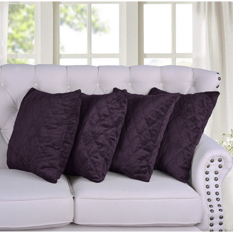 Micro Mink Throw Pillow Covers, Blackberry