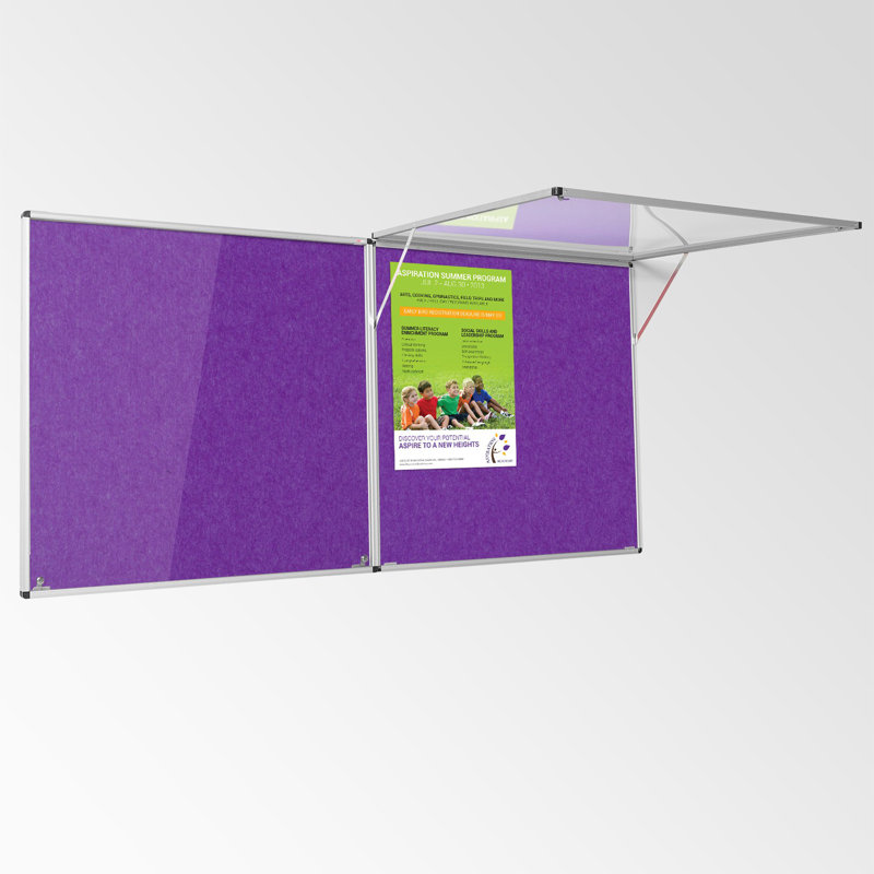 Corridor Wall Mounted Bulletin Board, Purple, 120cm H x 240cm W