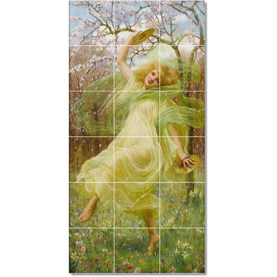 24" x 48" Ceramic Painting Decorative Mural Tile 8" x 8"