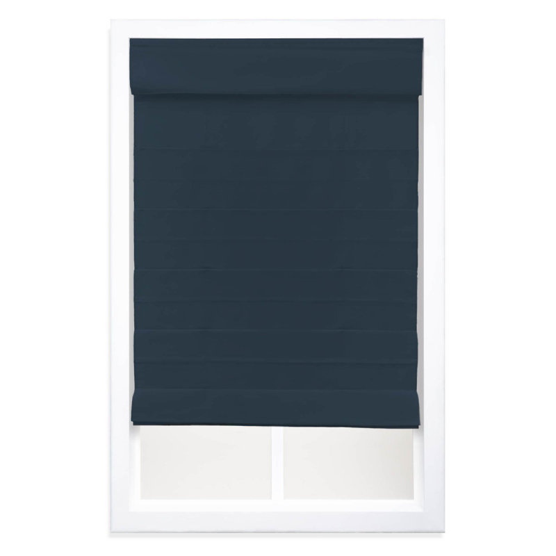 Cordless Room Darkening Classic Roman Shade, 34"W x 64"L, Indigo