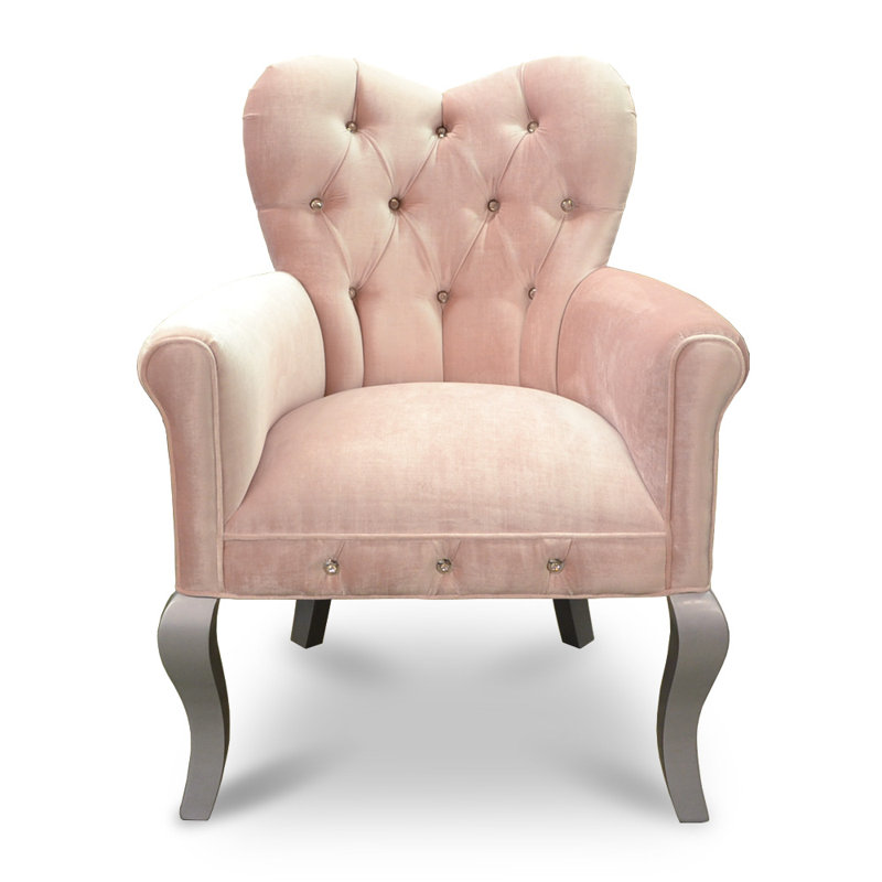 Colton Tufted Armchair, Pink Velvet