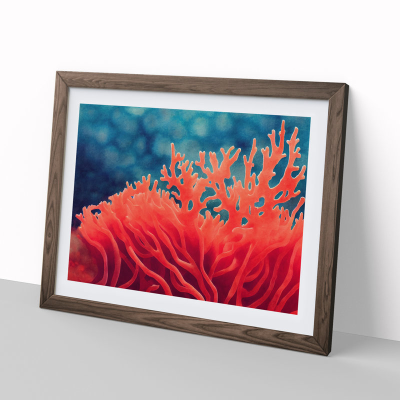 Coral Reef Vol.1 - Framed Print, 46cm H x 64cm W x 2cm D, Walnut Framed