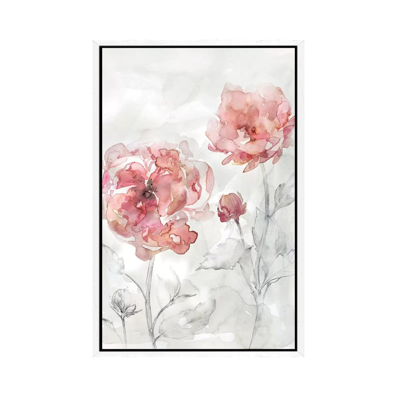 Blush Botanical II by Carol Robinson - Print on Canvas, 101.6 cm H x 66.04 cm W, White Framed
