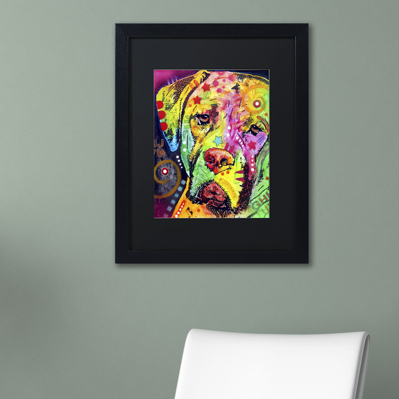 Mastiff II mat sur toile tendue, H 20 po x l 16 po x P 0,5 po, Noir