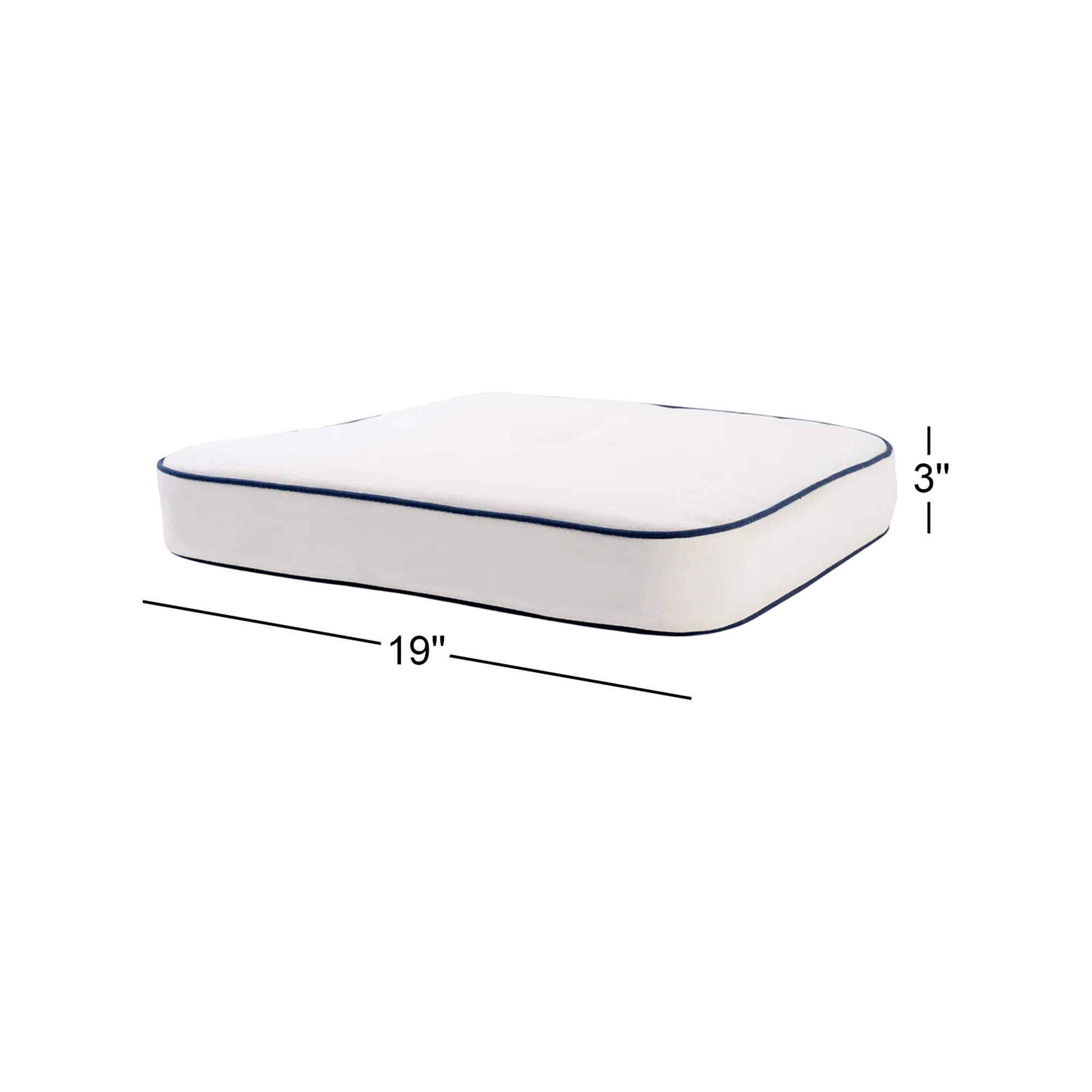 Rivie Outdoor Seat Cushion, White