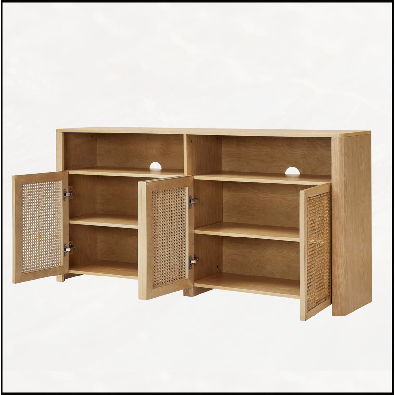 Rattan Sideboard Buffet with Spacious Storage, Natural