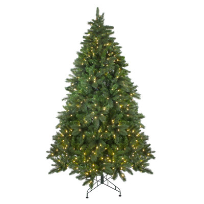Arbre de Noël artificiel pin moyen 7,5 pi avec lumières DEL blanc chaud 7,5 pi