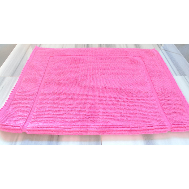 DIAMOND Turkish Cotton Bath Rug, Rose, L 24 po x L 40 po