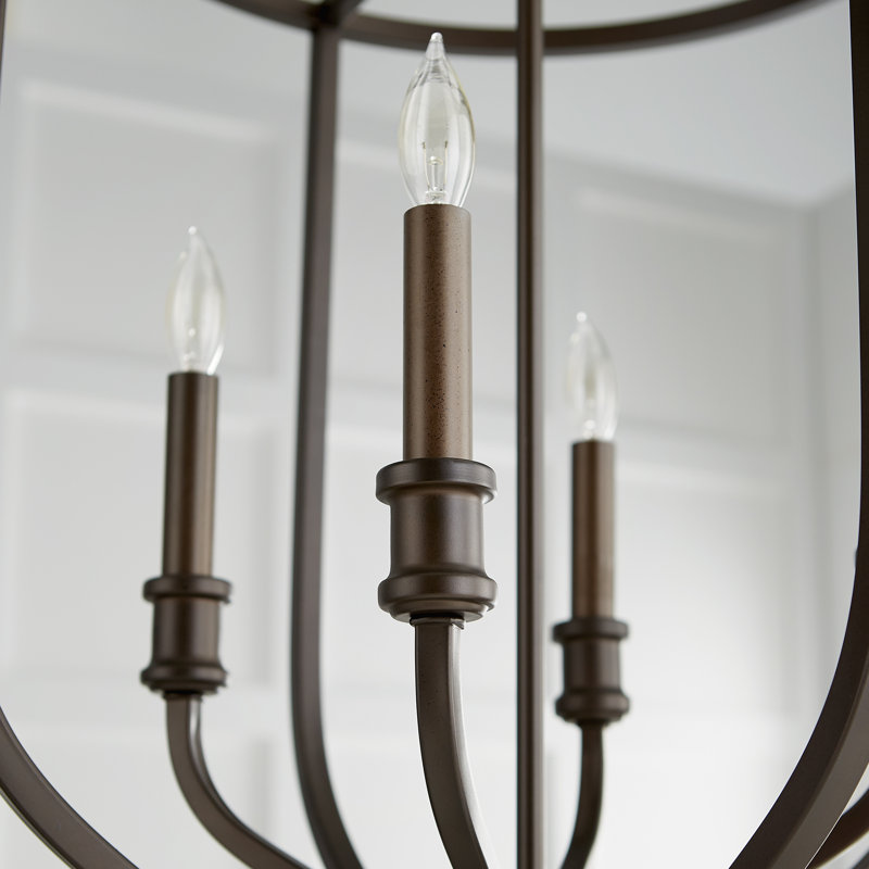 Falbo 4 - Light Lantern Geometric Chandelier, Oiled Bronze