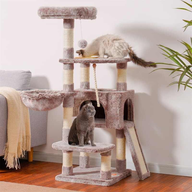 Arbre à chat Evalena, H 49,61 po x l 15,75 po x L 17,72 po, Gris foncé