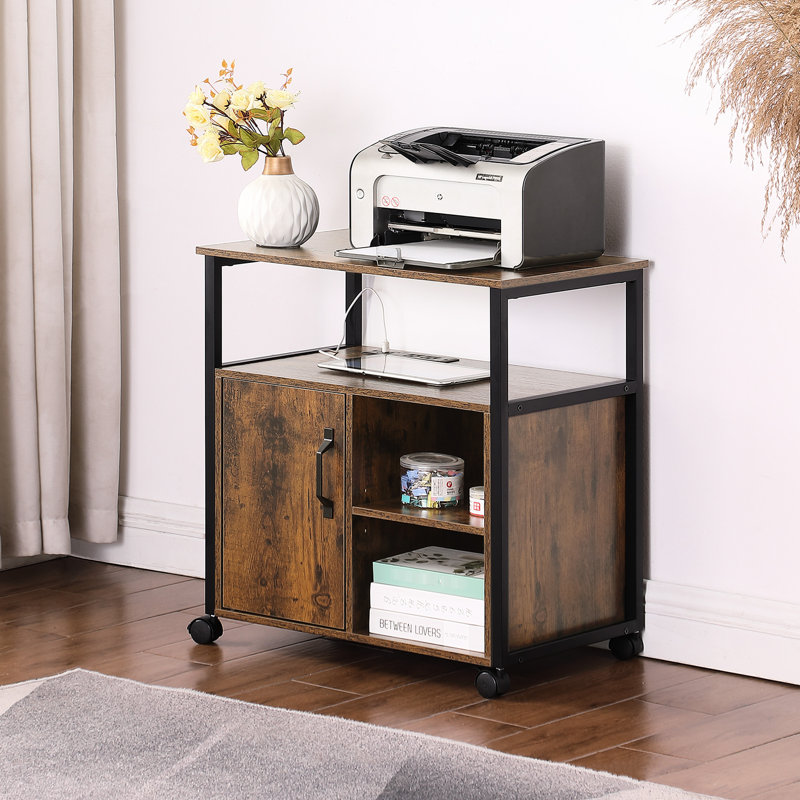 Classeur avec chargement intégré, rangement pour les lettres et le format A4, stabilité du cadre en métal, installation facile, conception rustique pour la fonction de chargement de rangement de bureau à domicile, compartiments de taille, côté