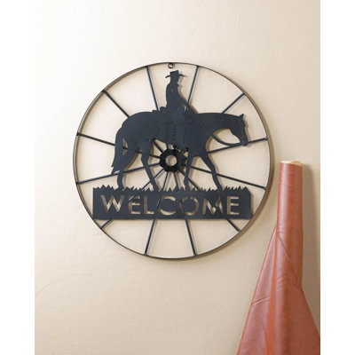 COWBOY WELCOME WHEEL SIGN