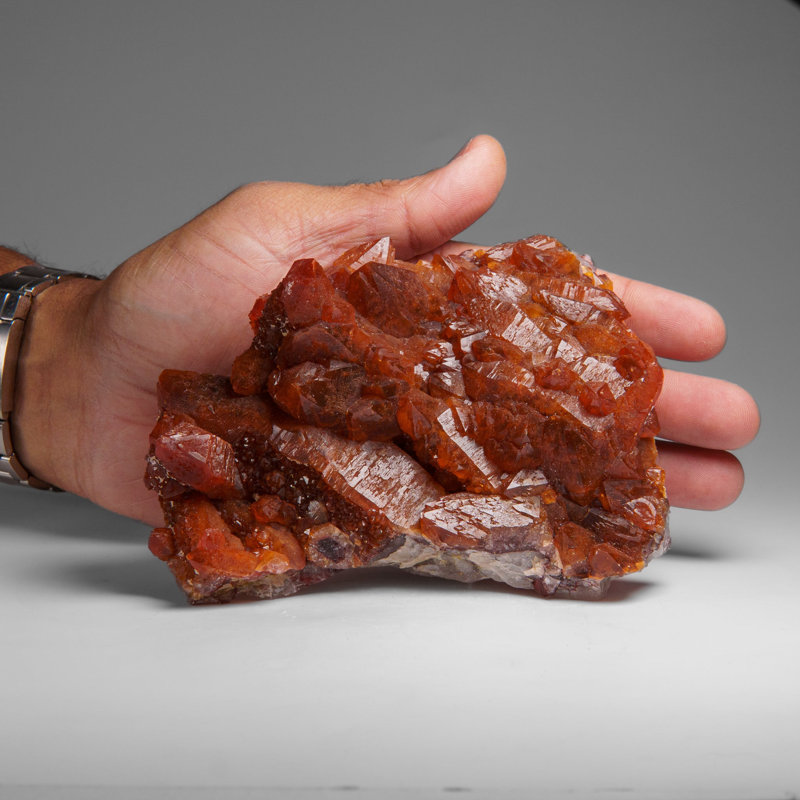Red Quartz Hematite Crystal Cluster From Morocco (1.4 Lbs)