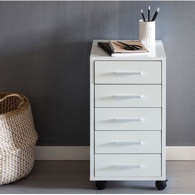 Seaview 83.82cm Wide 5 -Drawer Mobile File Cabinet