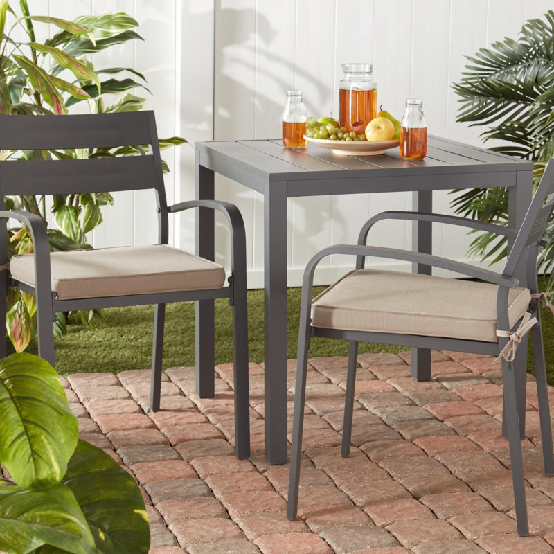 Sunbrella Outdoor Dining Chair Seat Pad, Cast Shale