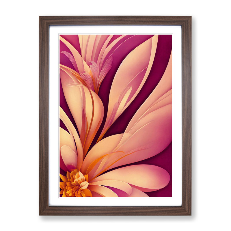 The Victorious Flowers - Single Picture Frame Painting, Walnut, 46cm H x 34cm W x 2cm D