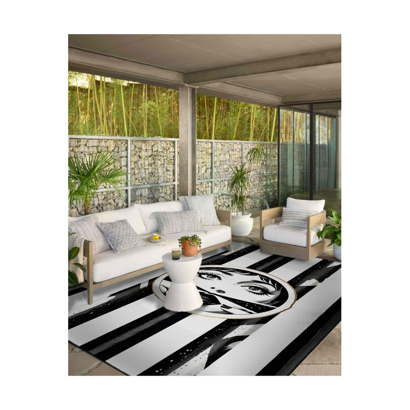 Tapis lavable noir à motif de motifs vieillis, Sous-tapis rectangulaire de 3 pi 3 po x 4 pi 11 po