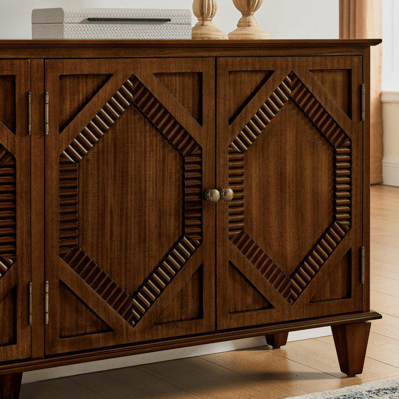 Buffet 65,5 po Mid Century Modern Buffet, Noyer