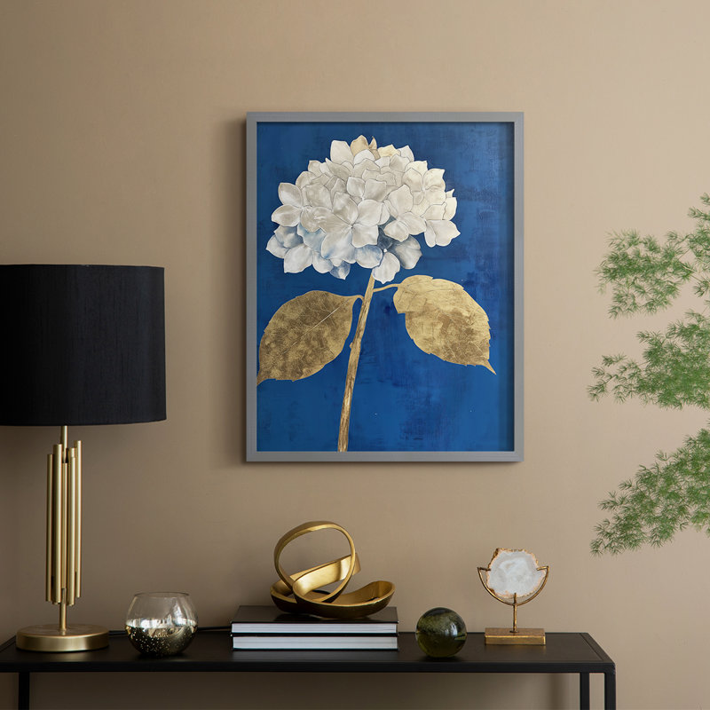 Série FLORAL Lxxxv - reproduction encadrée de qualité supérieure - prête à être accrochée - aucun clou requis, Gris