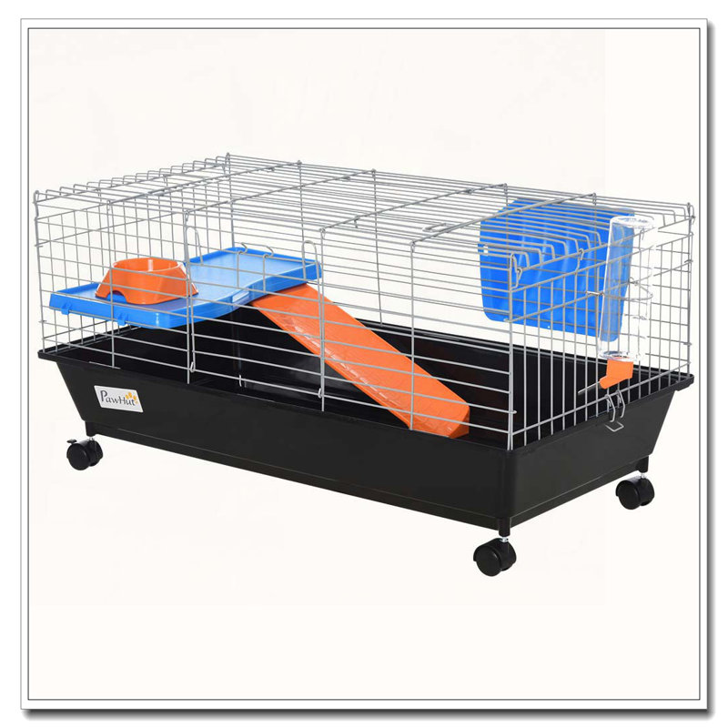 Cage à roulettes pour petits animaux, Noir
