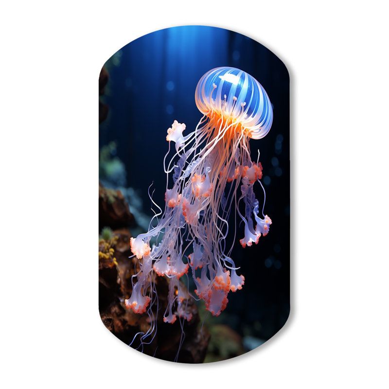Masi - Décoration murale en forme de cylindre cylindrique en forme de méduse, H 31 po x l 19 po