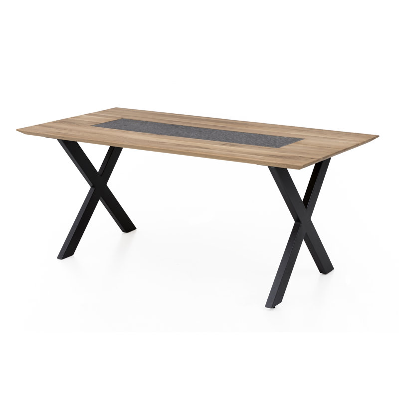 Levi Oak Metal Base Dining Table, H76 x L210 x W90cm