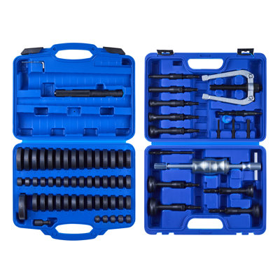 Bearing Press Kit, 52+16 Pcs, 2 in 1 Bushing Driver Tool & Bearing Press Kit, Race and Seal Driver Set with 49 Bushings, 10 Collets, Slide Hammer, Heavy Duty Removal Installation Set with Case