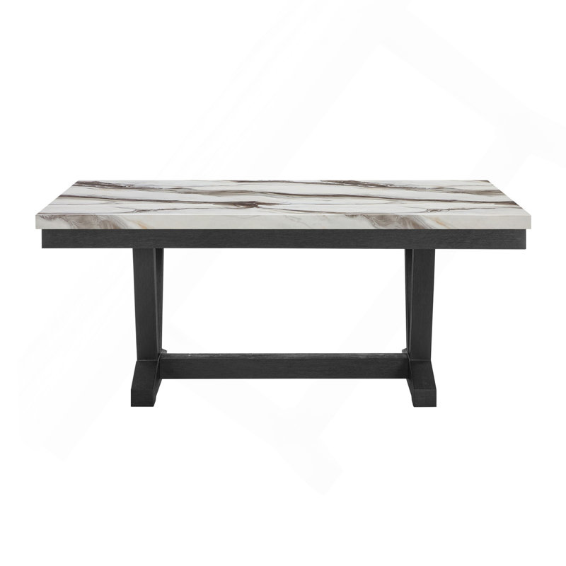 Table de salle à manger en marbre noir et blanc