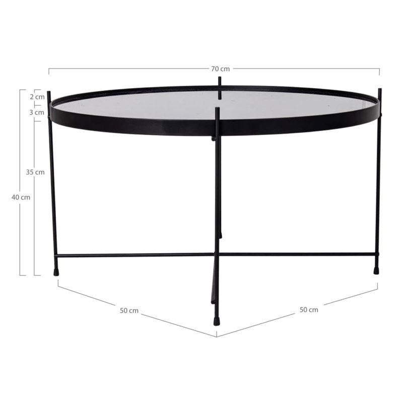 Kalyl Four Leg Coffee Table, 40" H x 70" W x 70" D, Black
