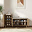 Walnut Wooden Shoe Storage Bench With Left-Side Cabinet For Entryway (47")