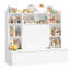 All-in-One 54''W Storage Bookcase with Hidden Drawers and  Adjustable Shelves-2144331283