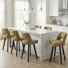 26.4" Swivel Bar Stools Set of 4, Black Solid Wood Legs & Metal Ring Footrest