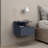 Adele Floating Nightstand, With One Drawer And Two Small Below Shelves For Storage Or Decor, Navy Blue-270982230