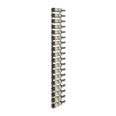 Indurial 24-Bottle Wall-Mounted Metal Wine Rack in Brushed Nickel – 48" Tall
