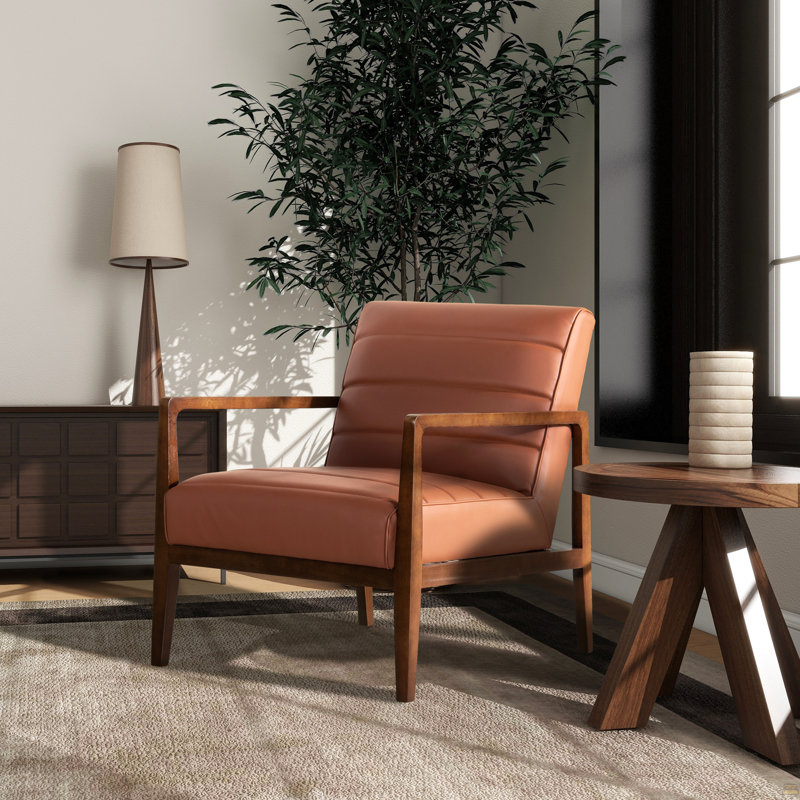 Fauteuil d'appoint 28 po moderne et transitionnel, cuir et similicuir