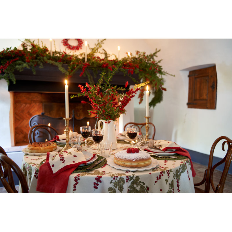 Gooseberry Handmade Floral Tablecloth, 70" Round
