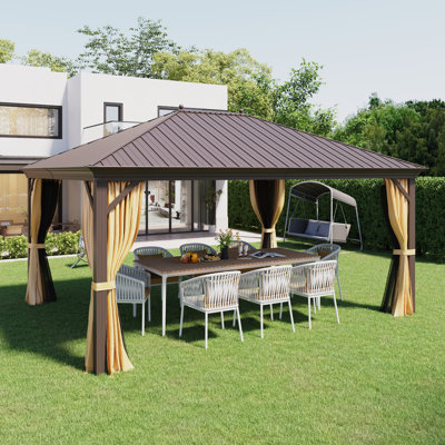 16 Ft. W X 12 Ft. D Aluminum Patio Gazebo, Pro Premium Gazebo