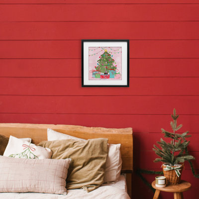 «Merry Pinkmas Tree», reproduction d'art sous verre encadrée par Nicole Tamarin