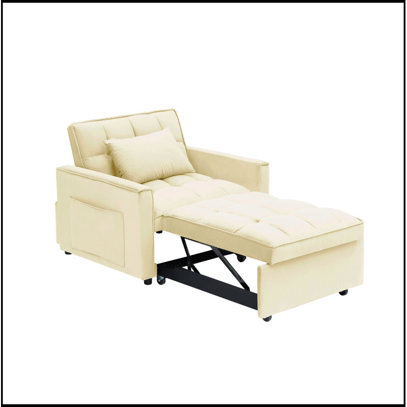 Fauteuil convertible polyvalent pour des espaces compacts, améliorant le confort, Blanc