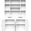 Bibliothèque en métal de 71 pouces de hauteur avec tiroirs, tablettes réglables et portes d'armoire pour l'organisation de la chambre à coucher