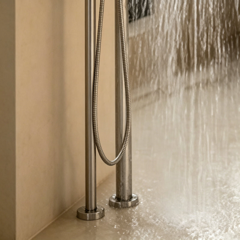 12 Inch Brushed Nickel Rain Shower Head, Square Ultra Thin 304 Stainless Steel High Pressure Shower Head Waterfall Full Body Coverage Waterfall Shower Head