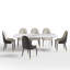 Ensemble de table de salle à manger en pierre frittée 70,86 po avec 8 chaises en cuir Foclia-1543161548