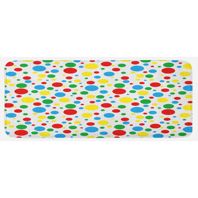 Tapis de cuisine multicolore à pois multicolore