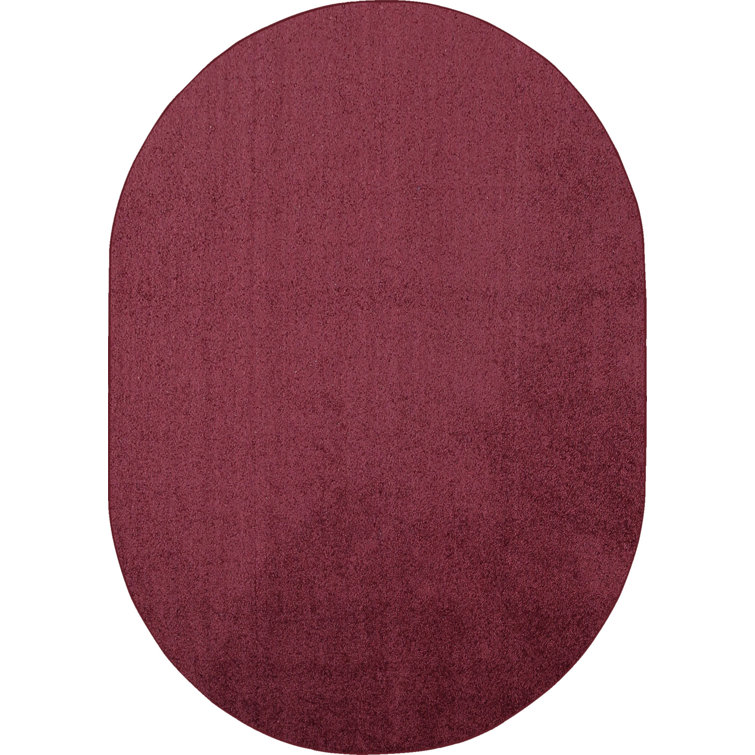 Modern Plush Solid Color Rug - Cranberry, Pet and Kids Friendly Rug
