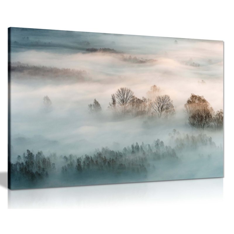 Foggy Winter Morning Sunrise - Wrapped Canvas Print, 20cm H x 31cm W