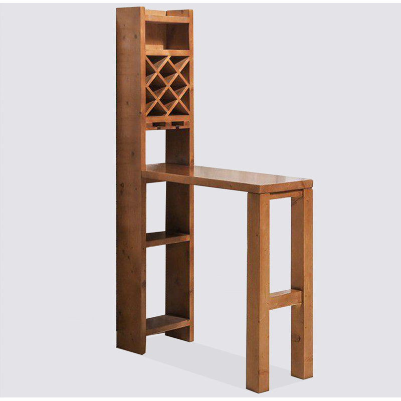Support à vin en bois massif de style chinois, rangement et table de bar, H 78,74 po x L 47,24 po x l 15,35 po