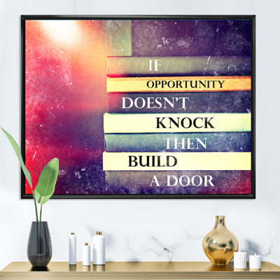 «If Occity Do Not Knock Build a Door», art textuel sur toile
