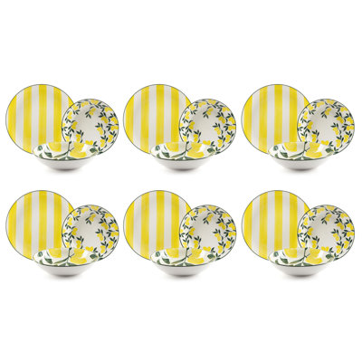 Piece Porcelain China Dinnerware Set - Service for 6