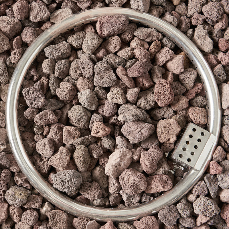 Lightweight Concrete Outdoor Circular Fire Pit, 50,000 BTU (Tank Cover Not Included), 13.55" H x 32.05" W x 32.05" D